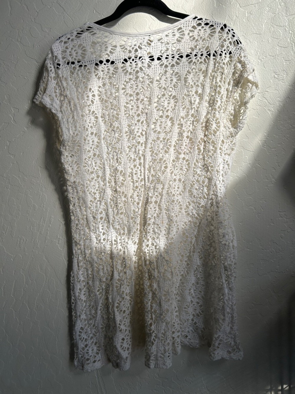 White Crochet V-Neck Swim Coverup - Picture 3 of 4
